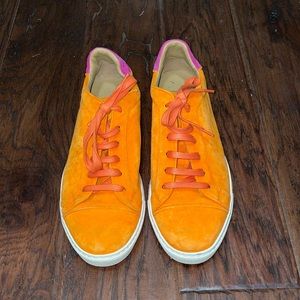 Viajiyu Orange/Pink Suede Sneakers SZ 39